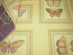 10 YDS VS DECORATION BUTTERFLIES EMBROIDERED SPAIN UPHOLSTERY FABRIC FOR LESS