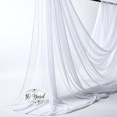 Chiffon Draping Fabric by the Yard – 10 Yards | Soft Sheer White Fabric for Drap