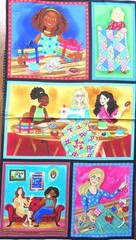Quilters Haven 100% Cotton Fabric Panel Ladies Quilting Size 26 X 36 Inches