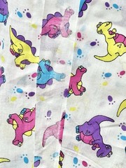 Retro Dinosaur Fabric Candy Colored T-Rex Triceratops Dino 45″ x 67” / 1.8 yard