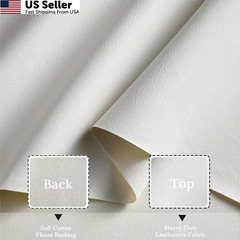 HYVAKUPPA Faux Leather Fabric by The Yard Marine Vinyl 1 Yard, White