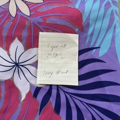 Vintage Floral Fabric Silky Purple Tropical Polyester Fabric Metallic 44″L x 58″