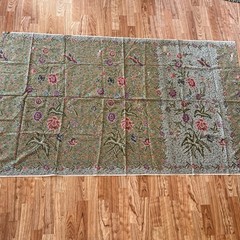 Vintage ADRM Dua Sekawan Floral Batik Sarong Green Purple Red Flowers 43”x 72”