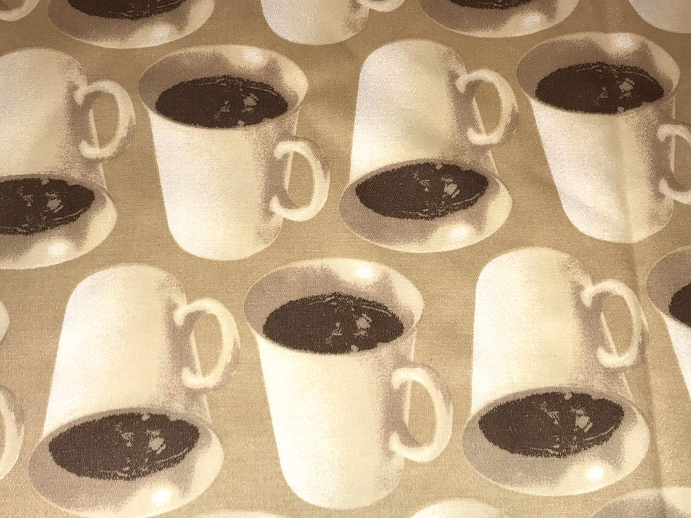 1-1/2 Yds x 54″ Heavyweight 100% Cotton Home Decor Upholstery Fabric Cup Coffee