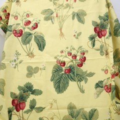 Vtg Yellow w/ Strawberries Decorator Fabric Richloom 1998 Approx 55″x37″ Craft