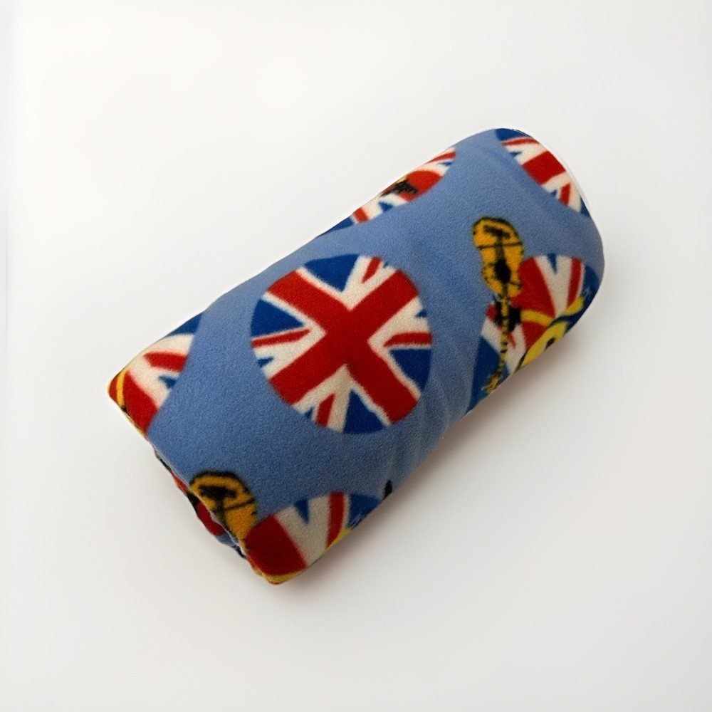 Minion Stuart Guitar Graphic Print United Kingdom Union Flag Fleece Fabric 3 yds