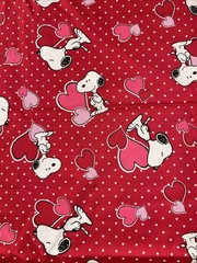 Peanuts SNOOPY Heart Toss Springs Cotton Fabric 1/2 Yard (18 By 44”)