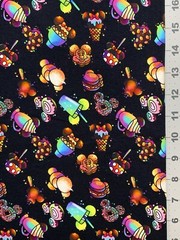 Disney Snacks And Treats Custom Fabric Fat Quarter 18”x28” Spandex