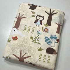 Jo-Ann Cotton Fabric Woodland Animal Print Beige Multicolor 2 yds length 42 w
