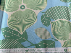 Amy Butler Fabric Midwest Modern Optic Blossom Pastel Green, Blue Lg Floral 2.33