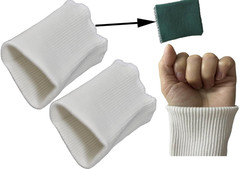 1 Pair White Ribbed Knit Cuffs Replacement Jacket Sleeve Trim Sewing DIY