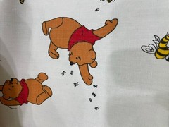 Vintage 1970s Sears Pooh How Sweet to be a Cloud Fabric 36″ X 44″ Medium Weight