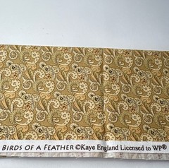 Birds of a Feather Paisley Print 20″x40″ Cotton Fabric Kaye England Tan/Brown