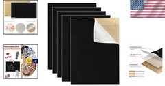 Versatile 5PCS Self-Adhesive Black Velvet Felt Sheets (9″ x 11″) for Crafts