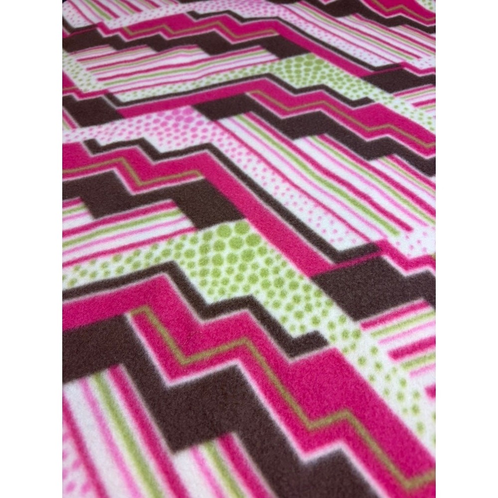 Chevron and dotted fleece fabric – Sold by 1/2 yard