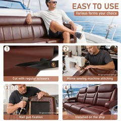 Marine Vinyl Faux Leather: 3 Yard Roll Coffee Brown Upholstery Fabric 0.6mm P…
