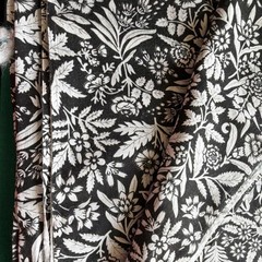 Black White Fabric Floral Flowers Plants 100% Cotton Quilt Linen 2-13 yds x 44”