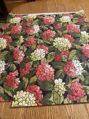 Vtg Richloom Hydrangea Floral Fabric Better Homes Gardens Black 90”x55” Cotton