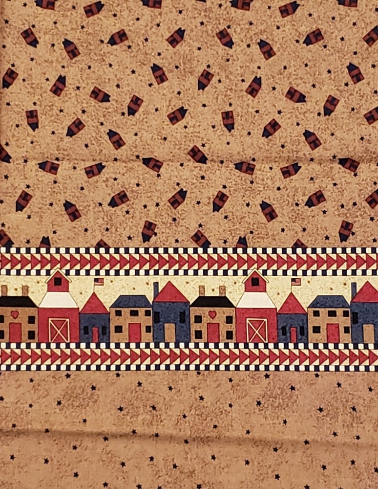 DEBBIE MUMM for SSI Fabric Houses, Schools, & Barns SINGLE Border print 1 yard