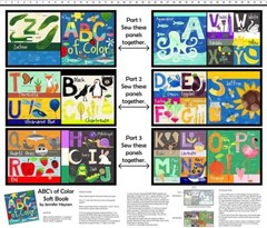 36″ X 44″ Panel ABC’s of Color Book Panel Alphabet Cotton Fabric Panel D583.82