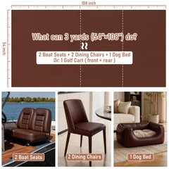 Marine Vinyl Faux Leather: 3 Yard Roll Coffee Brown Upholstery Fabric 0.6mm P…