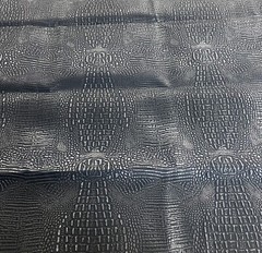 Black Alligator Embossed Faux Vinyl Upholstery Handbag Auto And More