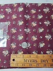 45″ X 4.75yds Burgundy Small Floral Smooth Cotton Sewing Craft Quilting Fabric