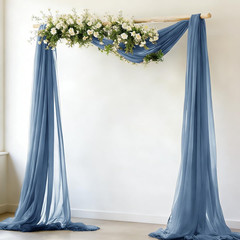 MLMW Dusty Blue Wedding Arch Draping Fabric 1 Panel 29″ X 20Ft Sheer Wedding Arc