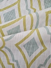 Geometric Upholstery Fabric Green Diamond Trellis Pattern Home Decor Drapery