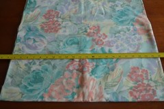 By 1/2 Yd, Large Abstract Floral Turquoise Peach & Yellow Pastels Cotton, N1491