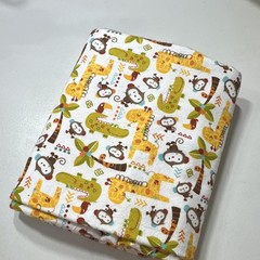 Jungle Theme Baby Nursery Cotton Flannel Fabric. 2 yds