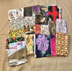 Variety Fabric Lot Of 20 Cotton Fabric Pieces Various Lengths & Pattern Quilting