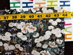 4 Japanese Cotton Fabrics cream black Geishas Chrysanthemums 2 yards Bundle