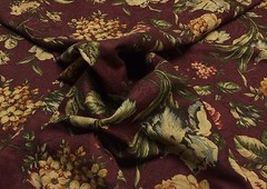 RICHLOOM FLORAL WINE RED VINE DRAPERY CURTAIN CUSHION FABRIC BY THE YARD 54″W