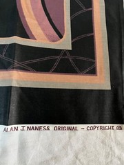 6 Alan Naness Original 1984 Black Peach Lily Pillow Squares 19 x 22” Free Ship