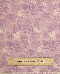Makower UK Little Bake Sticky Hand Prints Kids Hands Allover Cotton Fabric YARD