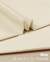 100% Cotton Muslin Fabric, 63″ x 2 Yards Unbleached Fabric by The Yard | Ligh…