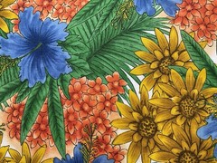 fabric Jungle Flower Colorful By Fabri-Quilt 42”X 27”