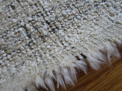 KARMIN in Mineral 4.16 yds Fluffy loop Boucle Upholstery Fabric Ivory Beige Grey