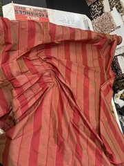 Dupioni Stripes 100% Silk Fabric 54″ Wide, By Yard (509)Sold By The Yard
