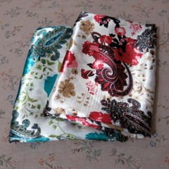 1 Yard Soft Polyester Charmeuse Material Paisley Print Satin Fabric For Scarf