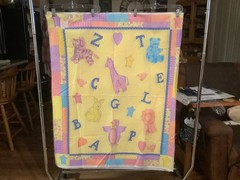 Fabric Panel, Yellow Zebra, Teddy Bear, Chicken, Giraffe, Bunny, Penguin, Lion