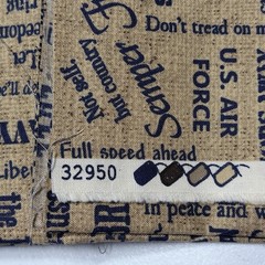 Moda Cotton Fabric BECAUSE OF THE BRAVE Brown US Military Navy Army 44″W x 1yd