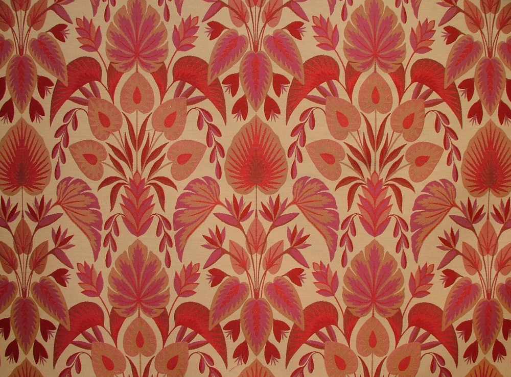 1.5 Metres Fryetts San Michele Rosso Jacquard Fabric Cushion Upholstery Use