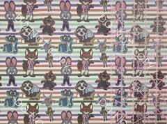 Custom Printed Faux Leather Vinyl Roll Zootopia Movie Stripes 12×54