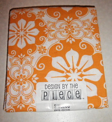 Design by the Piece orange & white floral Fat Quarter 100% Cotton, FREE SHIPPING