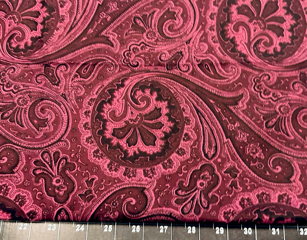 Tina Scrap 9”x 21” Floral Flower Paisley Swirl leaf Purple Swirl Cotton Fabric
