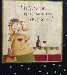 GO AHEAD AND WINE by Dan DiPaolo for Clothworks Fabric PANEL Preprinted 22″x23″