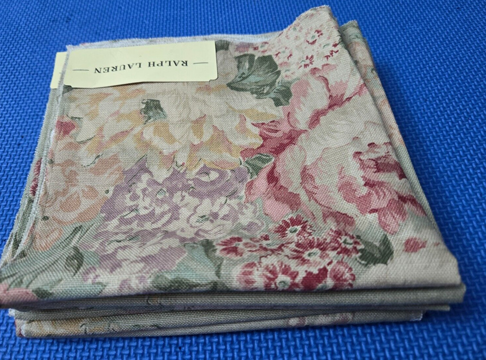 Ralph Lauren Fabric Napkins 25×26″ (1 Pc), 16.5×16.5″ (8 Pcs) Angela Floral Sage