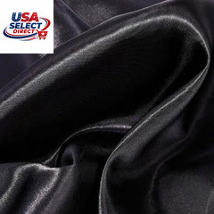 Black Satin Fabric 10 Yards 60 Inch Wide Polyester for Crafts Sewing